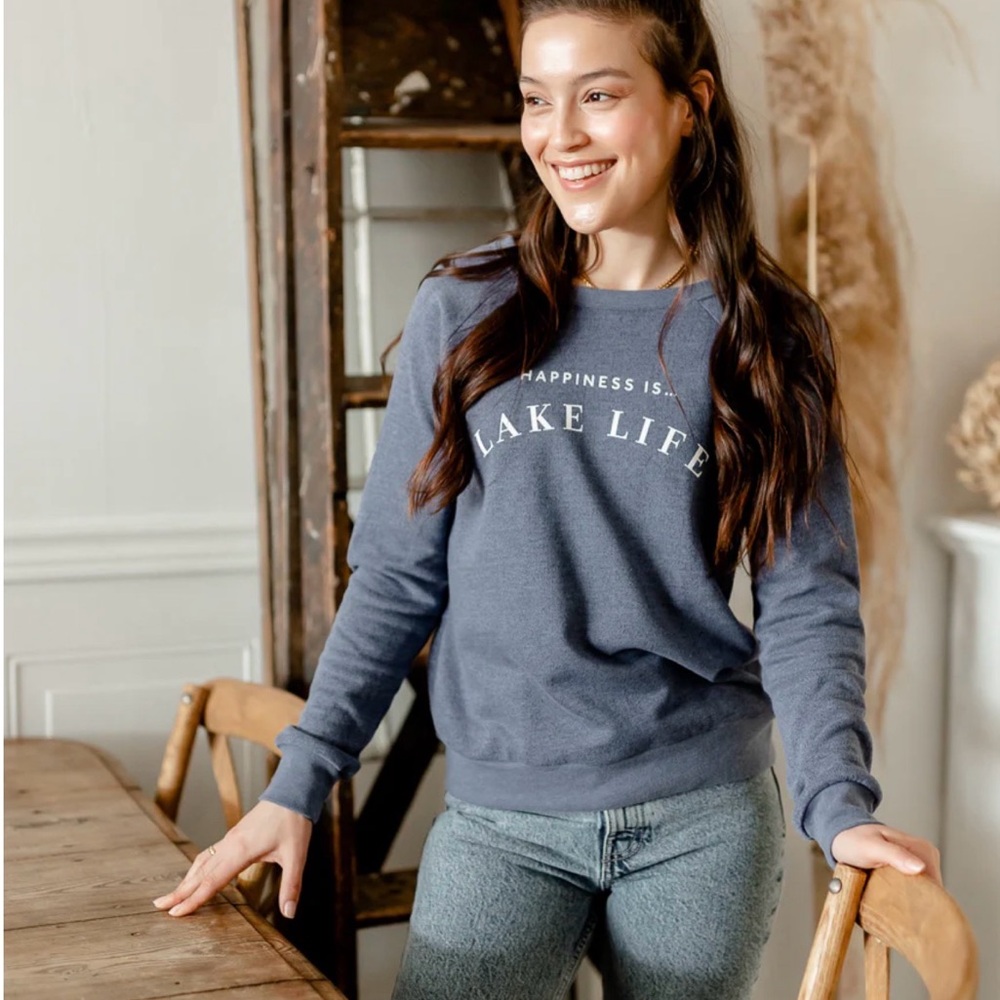 Lake Life Crewneck Sweatshirt - Blue